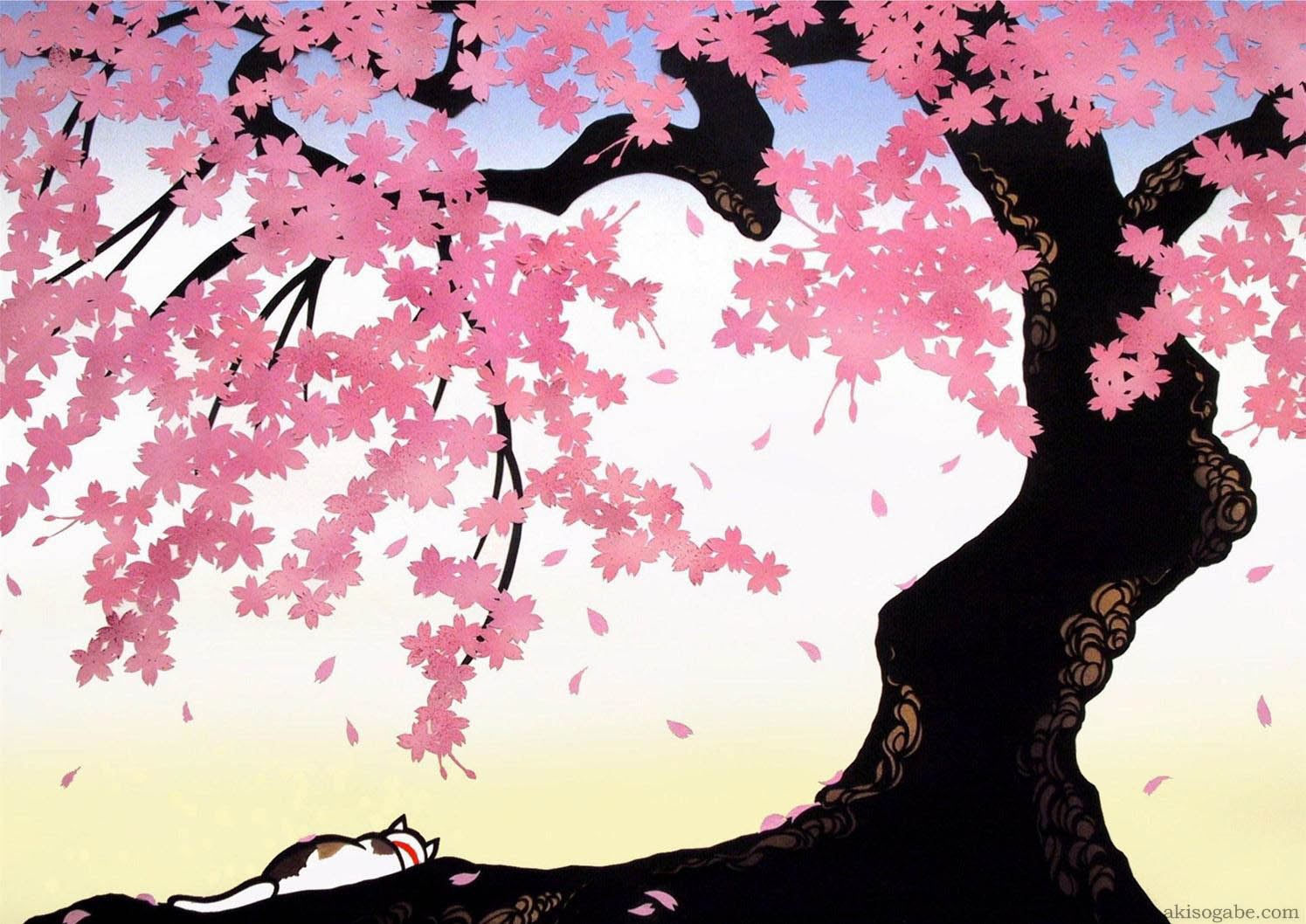 Сакура дерево нарисованное